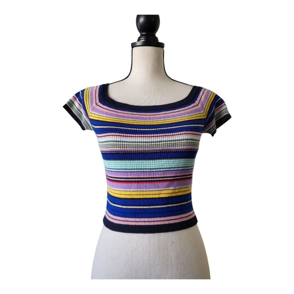 💕Vintage Y2k Charlotte Russe‎ Stripped Baby Doll Top Size M